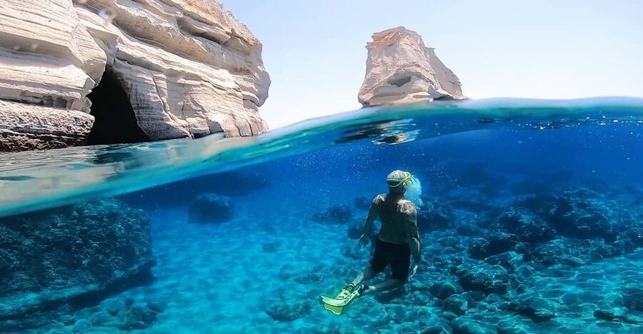 Adamantas: Full-Day Milos & Poliegos Boat Tour with Meals - Sarakiniko to the coast villages, where the boat shows its value