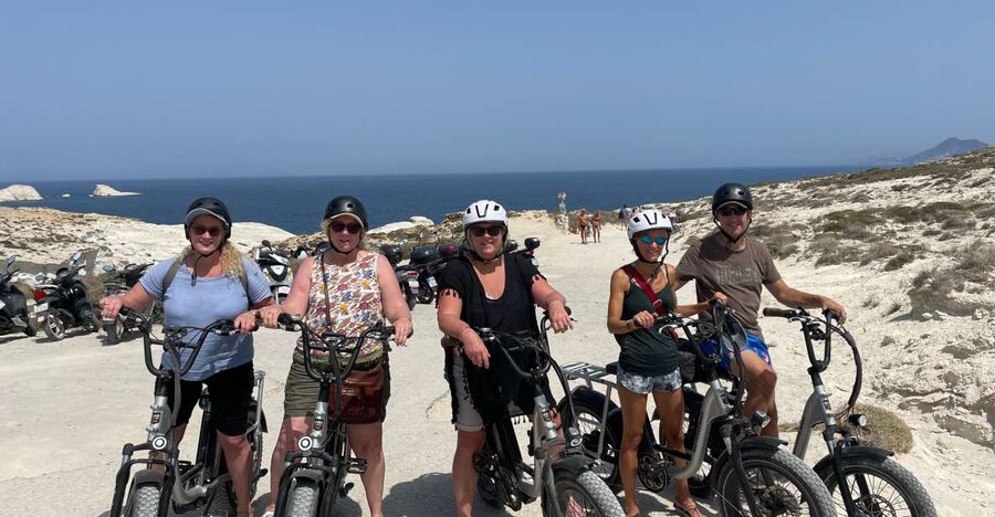 Adamas: Milos Highlights Tour on an Electric Bike - Sarakiniko Moonlike Shore: Swimming and Snorkeling Time