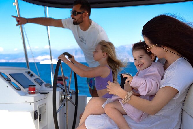 Ag.Nikolaos: Catamaran Trip with Sushi, Drinks, & Water Toys - Mirabello Bay stop: where swimming, dinner, and sunset come together