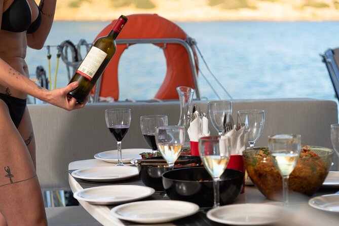 Ag.Nikolaos: Catamaran Trip with Sushi, Drinks, & Water Toys - Drinks and comfort: the stuff that makes the day feel effortless
