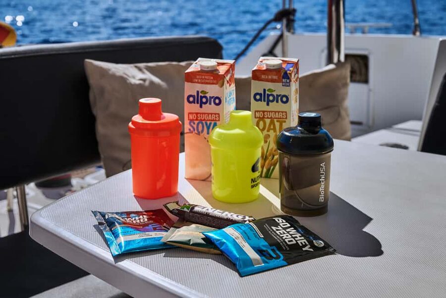 Agios Nikolaos All-inclusive Catamaran Cruise & Water Toys - Kolokytha Bay playground: slide, sea scooter, SUP, kayak, and snorkeling