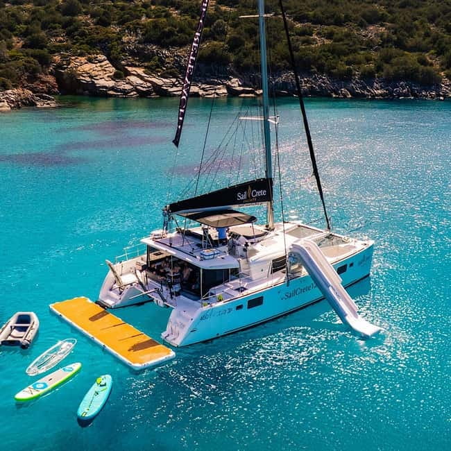 Agios Nikolaos: Sailing Trip Catamaran Lunch and Water Toys - Lagoon 450F comfort, crew focus, and the safety side that matters