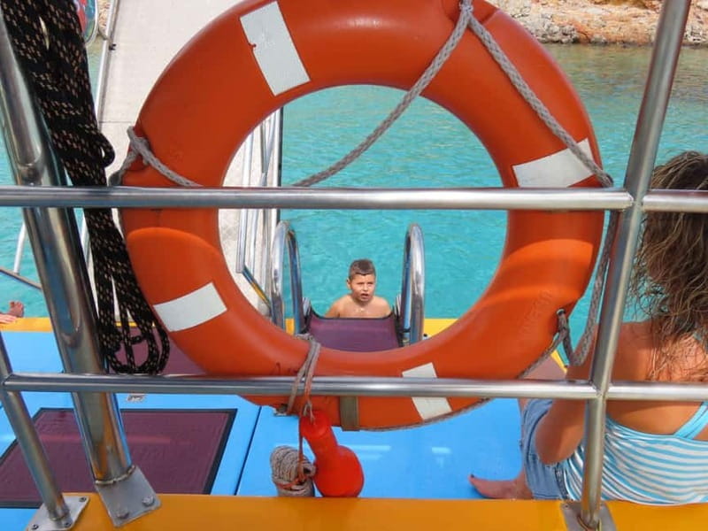 An Aegean Sea Adventure on Glass-Bottom Speedboat Dory! - The Shipwreck Moment Through Thick Glass