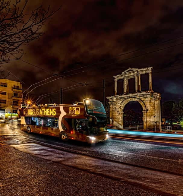 Athens: Big Bus Live-Guided Night Tour by Open-Top Bus - First Stops: Parliament, Syntagma Square, and the National Library Lights