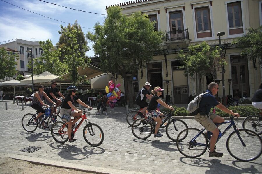 Athens: Bike Tour of Athens Historical Centre - Metropolitan and Little Mitropolis Churches, then Plaka time
