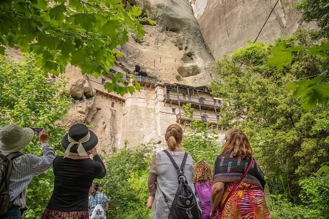Athens: Meteora Monasteries, Caves & Coastal Stopovers with Lunch - Badovas hermit caves plus the outside photo circuit for all the other sites