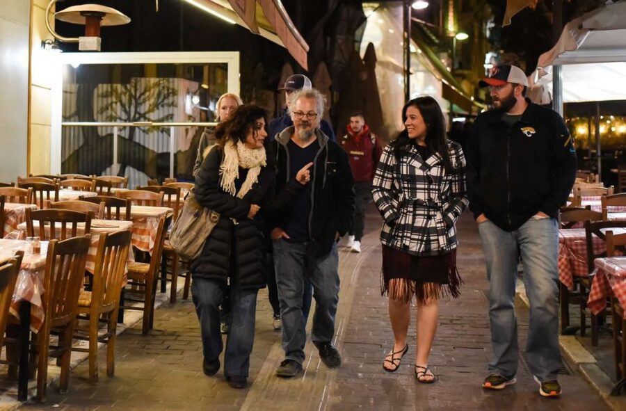Athens: Premium Food and Wine Tasting Tour in the evening - Olive oil tasting at a traditional delicatessen, plus a local liqueur