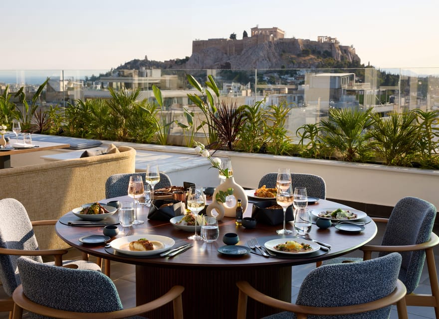 Athens: Rooftop Fine Dining at Whispers Restaurant - The skyline you see: Acropolis, Parliament, Lycabettus, and Panathenaic Stadium