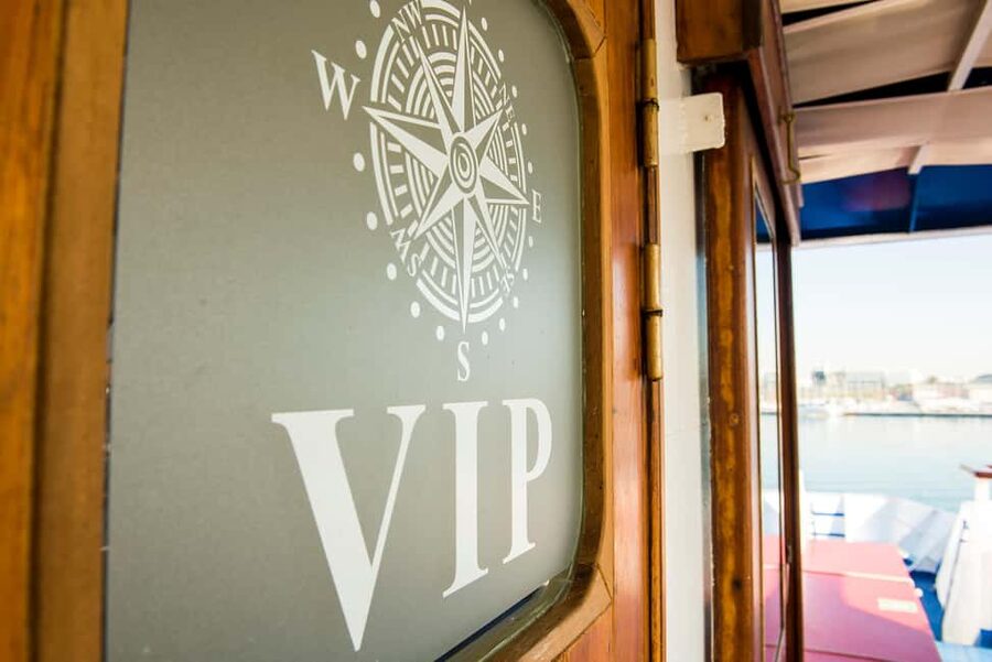 Athens: VIP Swimming Cruise to three islands - Getting aboard fast: pickup, private space, and the DJ sunset plan