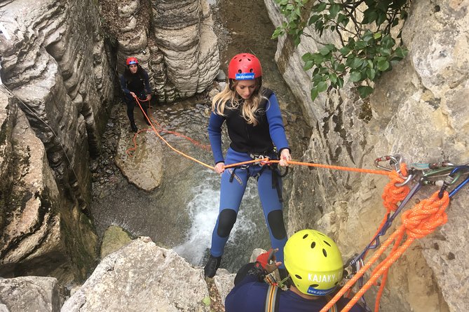 Canyoning trip at Zagori area of Greece - Section A - The Nefeli descent: 5 rappels, a 17m high point, and a 1.5m jump