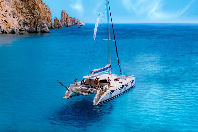 Catamaran Full-Day of Milos and Poliegos With Lunch & BBQ - Kalogries Beach: clean, quiet water for an easy first swim