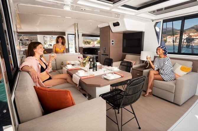 CATAMARAN Kleftiko Poliegos & Round of Milos Lunch with Openbar - What $289.15 buys: meals, drinks, and snorkeling time