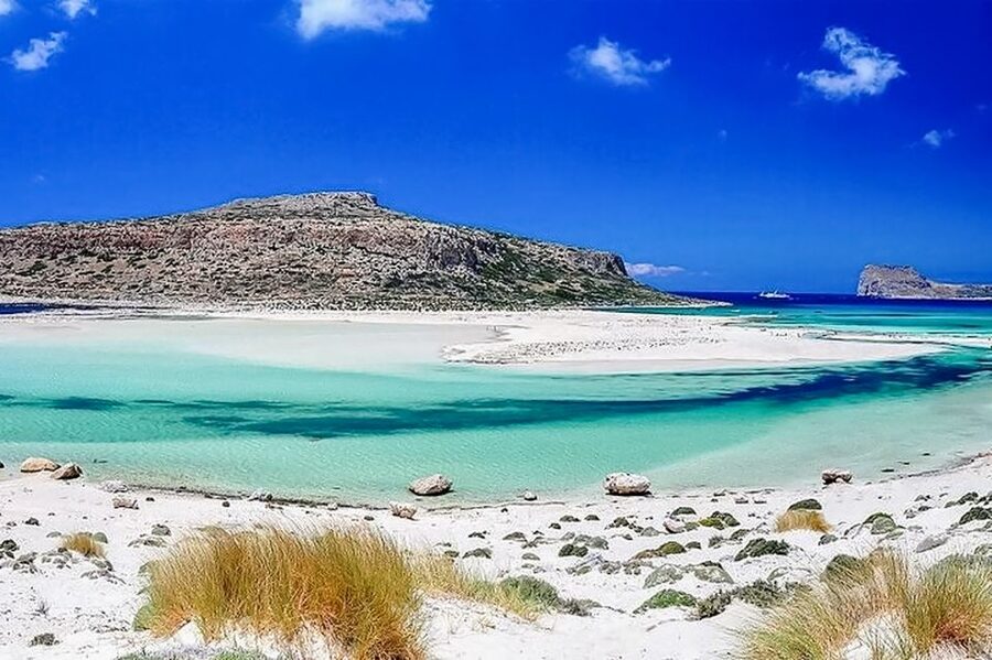 Chania Areas/Kalyves:Gramvousa Island & Balos,Boat Tkt Extra - Balos Lagoon swimming: the crystal water, the offshore boat stop, and heat control