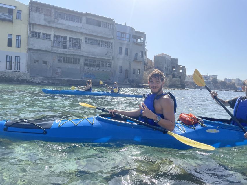 Chania: Morning Sea Kayak Tour Along the Coastline - Entering the old Venetian harbour and shipyard zone