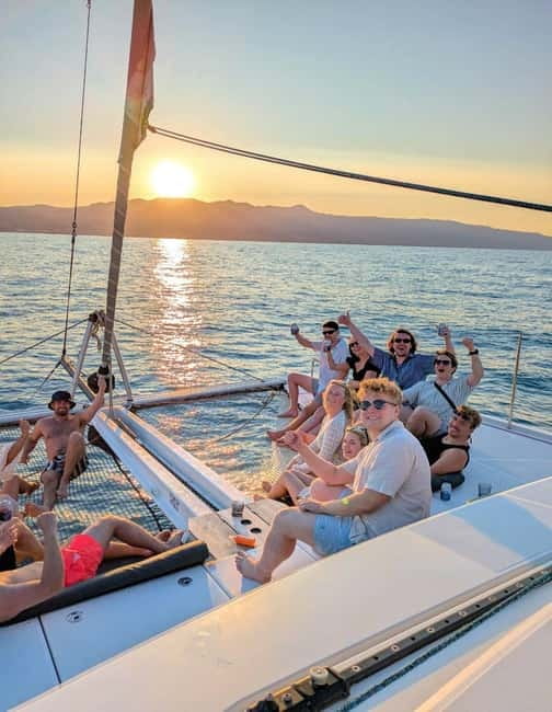 Chania Old Port:Luxury Sunset Catamaran Cruise with Prosecco - Drinks and food: Prosecco first, then a meal that keeps the mood easy