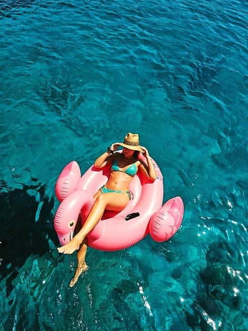 Chania Old Port:Luxury Sunset Catamaran Cruise with Prosecco - Agioi Theodoroi: the sea stop where you actually get to play