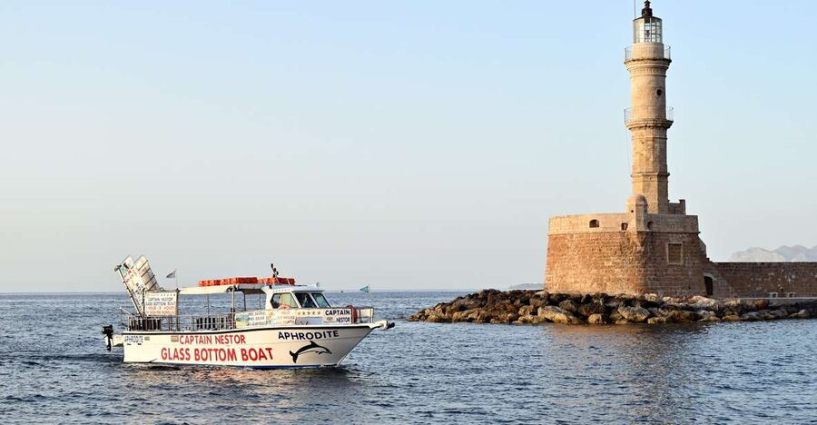 Chania Town: Glass-Bottom Boat Cruise to Thodorou & Lazareta - Swim Stops at Sea: Snorkeling Gear, Time to Play, and Safety Checks