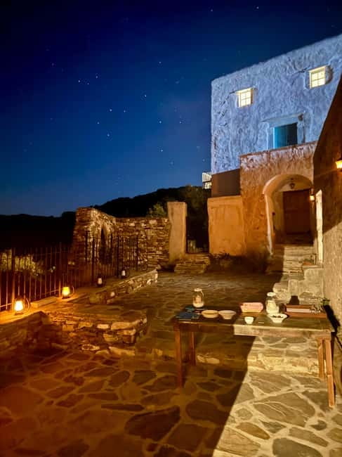 Classical guitar concert in a historic olive press - How the Night Runs: Naxos Pick-Up, Country Drive, and Arrival
