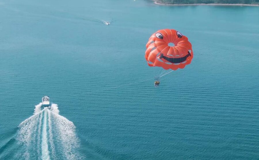 Corfu: Parasailing Adventure Near Corfu Town - The speedboat and coastline ride: the calm in-between