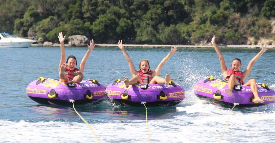 Corfu: Watersports Combo for 2 - The inflatable ride: where the laughter actually comes from