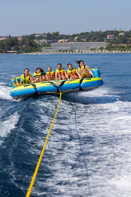 Corfu: Watersports - Inflatable Rides near Corfu Town - Donut Rides: High Speed and Sharp Turns