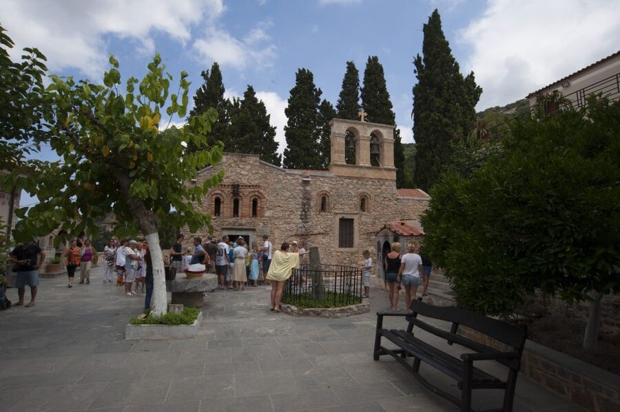 Crete: Lassithi Plateau & Kera Monastery Tour with Ceramics - Panagia Kera Kardiotissa Monastery: a quiet view and big art
