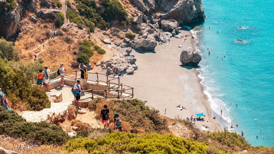 Crete: Preveli Tropical Beach and Palm Forest - Stone of Lovers and the riverbank views