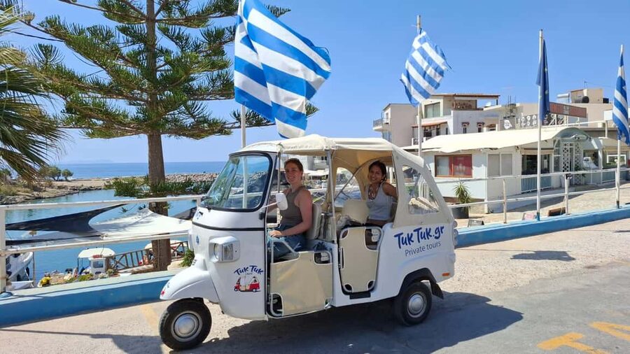 Crete: Private Tuk Tuk Tour of 7 Villages with Tastings - First Impressions: Private Tuk-Tuk Pickup and a Smooth 3-Hour Pace
