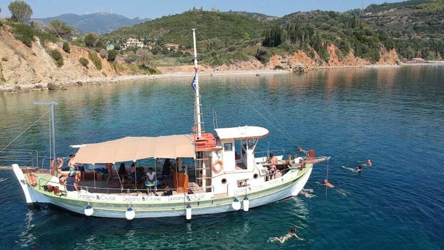 Cruise to White Rocks Beach & Xi Beach with lunch & wine - Konstantinos and the Argostoli 10:00 AM departure rhythm
