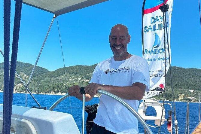 Day sailing Skiathos Skopelos with lunch on Rainbow yacht - Skopelos from the water: Mamma Mia beach to Elios beach