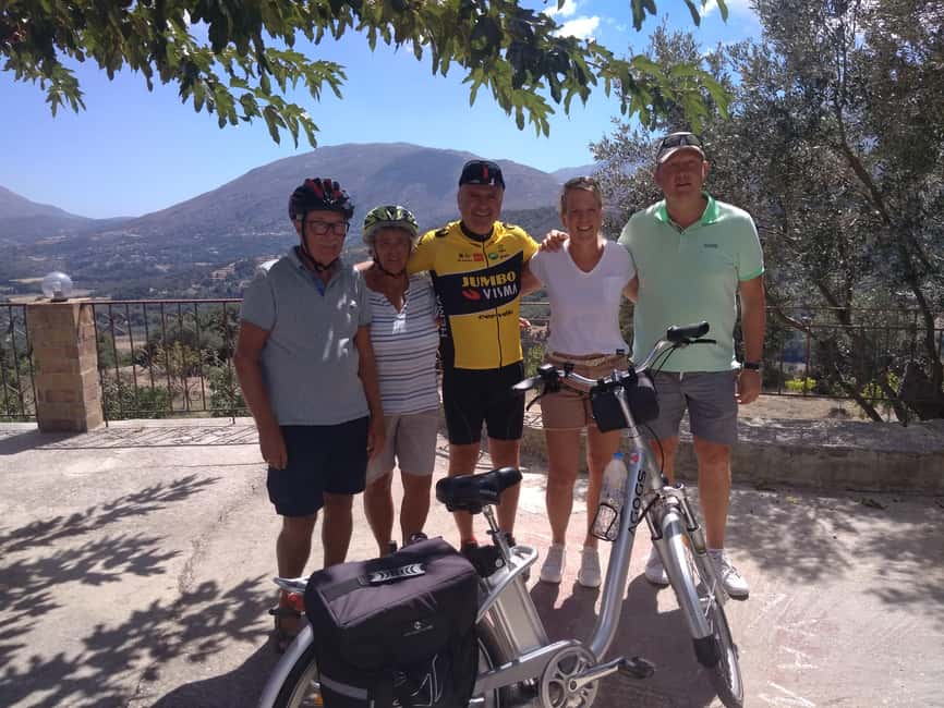 e-Bike Cycling Tour to Arkadi Monastery Full Lunch included - Amnatos and the Sanguinazzo mansion door inscription