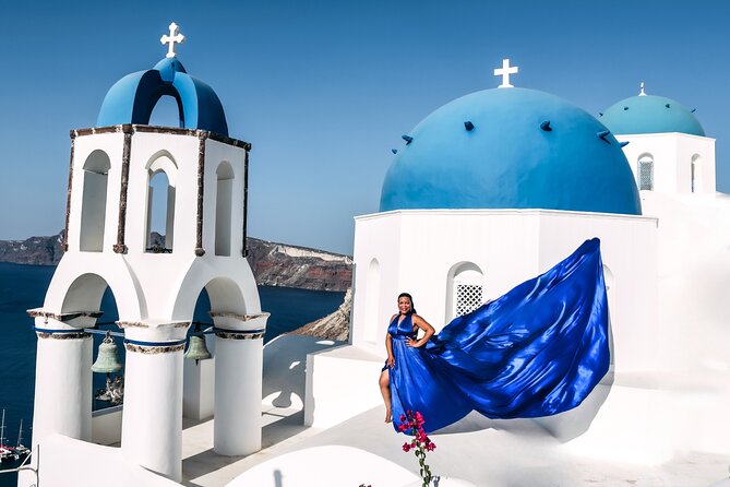 Exclusive Santorini Flying Dress Photoshoot with Pickup - Price and value: why $169.38 can be a good deal here
