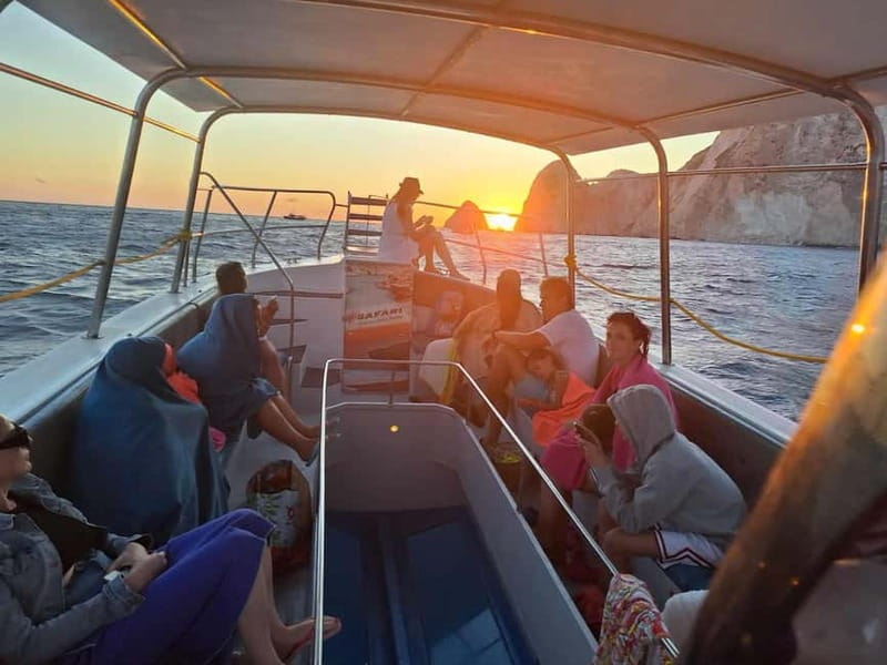 Exploration Sunset Cruise – A Magical Day in Laganas Bay - Getting on the Yellow Aquarium at Agios Sostis Port