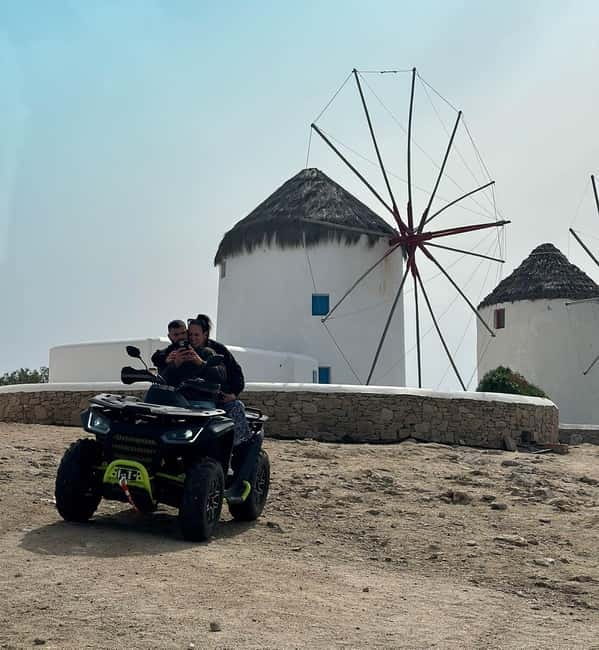 Explore Mykonos Island with a 650cc ATV / QUAD Tour - Spilia Agia Anna: the kind of stop that makes photos better