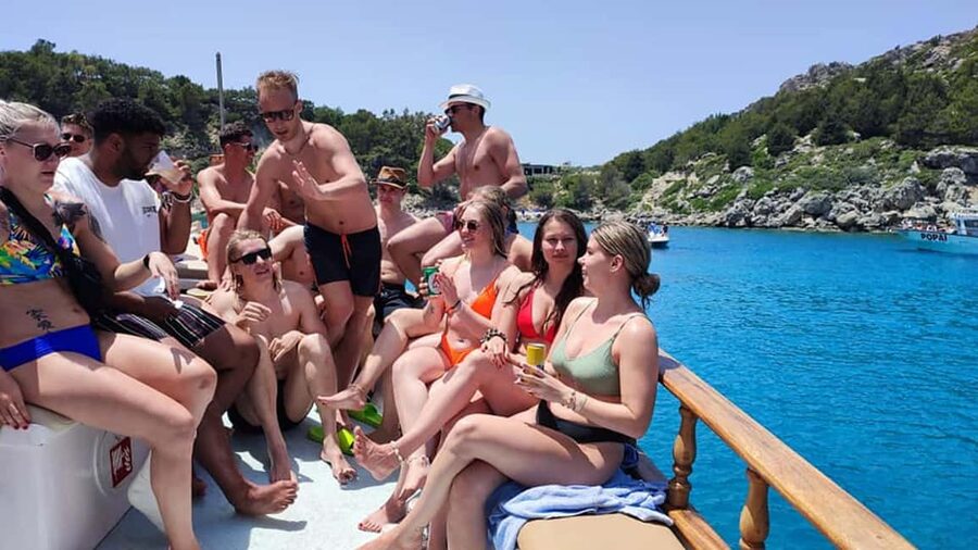 Faliraki: Lindos Boat Cruise with Swim stops & Free Time - Tsambika Beach swim stop, a calm bay with clear water
