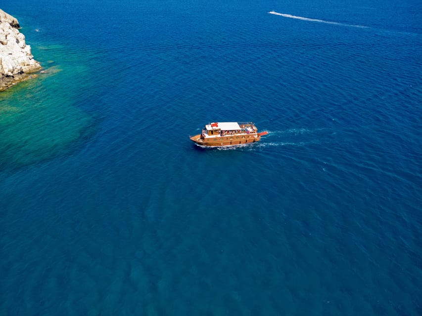 Faliraki : Transfer & Cruise to Lindos with 3 Swimming Stops - From Faliraki area to Kolympia Harbor: How the day starts