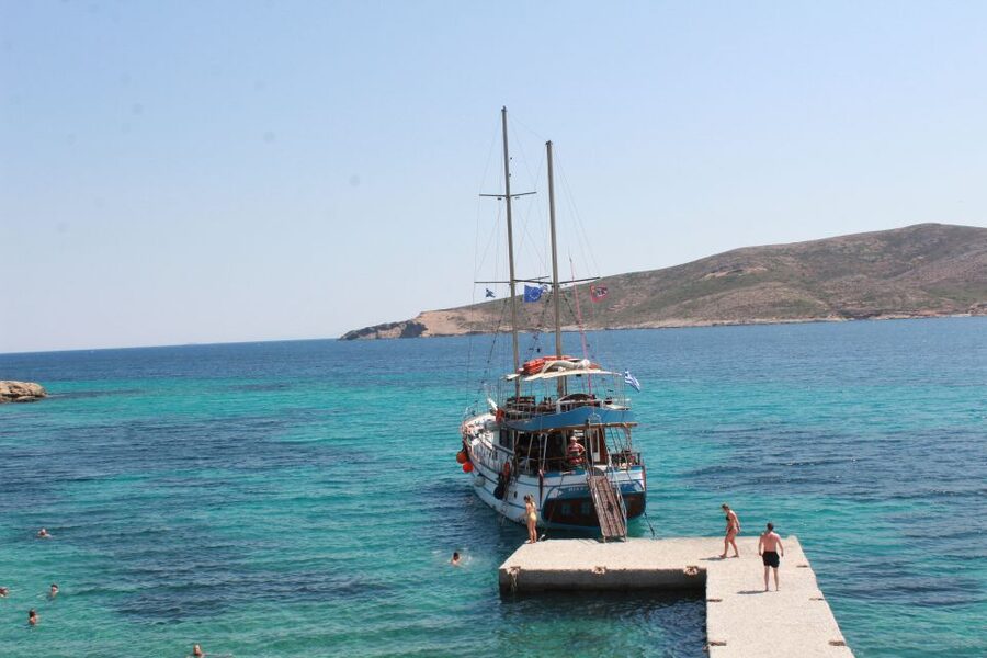From Ag Anna: Rina's Cave and Ano and Kato Koufonisi Cruise - The Sailing Time: Comfortable, Long, and Weather-Dependent