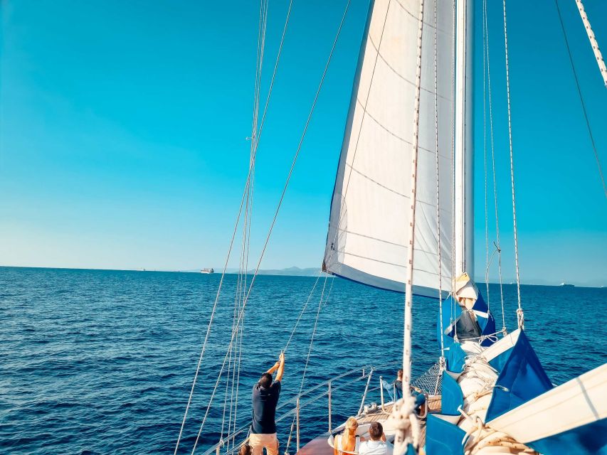 From Athens: Agistri, Moni & Aegina Day Cruise with Swimming - The deck experience: shaded seating, Wi-Fi, and the return-day energy