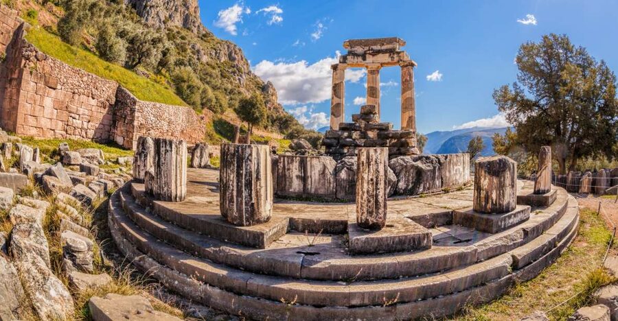 From Athens: Delphi Full Day V.R. Audio Guided Tour - VR Meets Reality at Delphi’s Heart