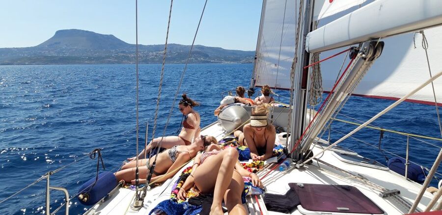 From Chania: Fully Private Sailing Cruise with Meal & Drinks - Ai Giannis Beach: A White Chapel, Photos, and a Pebbled Jump-In