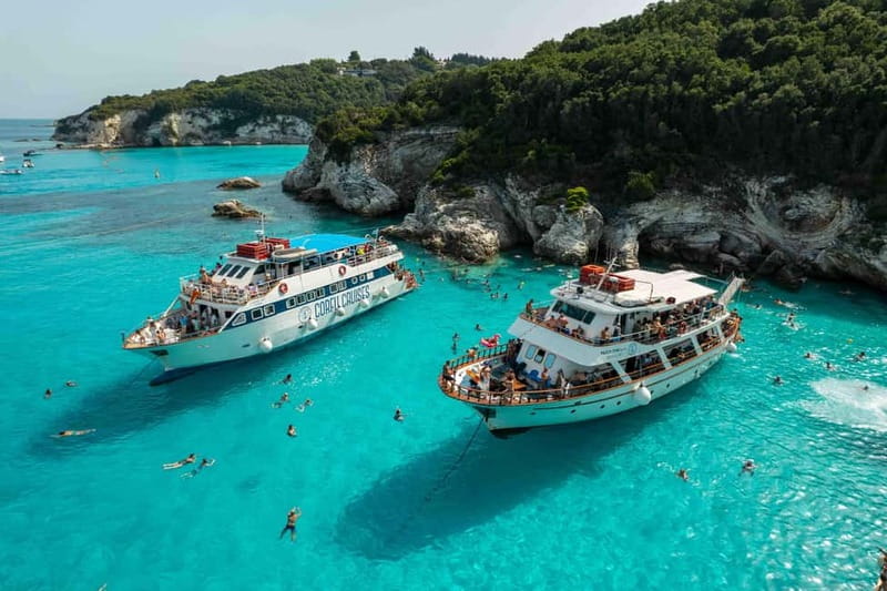 From Corfu: Day Cruise to Paxos, Antipaxos, & the Blue Caves - On board: guides, comfort, and what the bar actually means