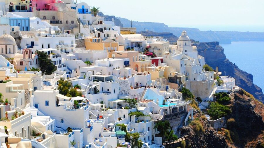 From Heraklion/Crete: Santorini Island Guided Day Trip - If You Want the Volcano and Hot Springs: Optional Wooden-Boat Time