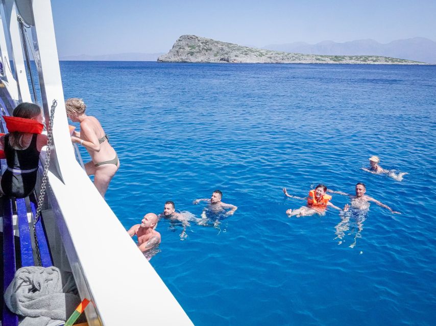 From Heraklion: Elounda, Kolokitha, and Spinalonga Boat Trip - Open-sea swim near Spinalonga and Plaka, float time at the right moment
