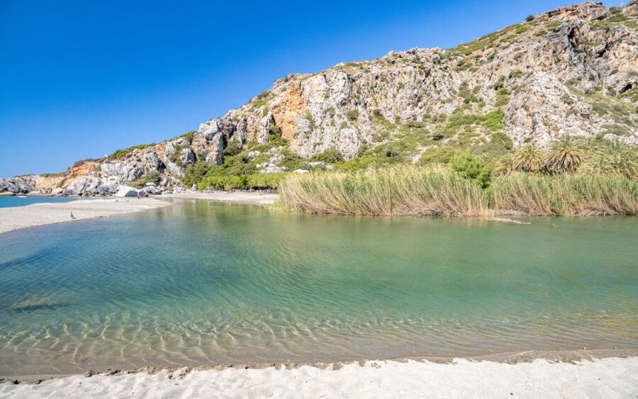 From Heraklion: Preveli Tropical Beach & Palm Forest Hike - 4 hours at Preveli Beach: palms, riverbanks, snorkeling, and heart rock