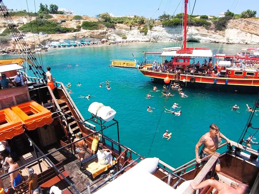 From Hersonissos: Half-Day Pirate Boat Trip with Lunch - Crew energy, plus one big safety and comfort reality