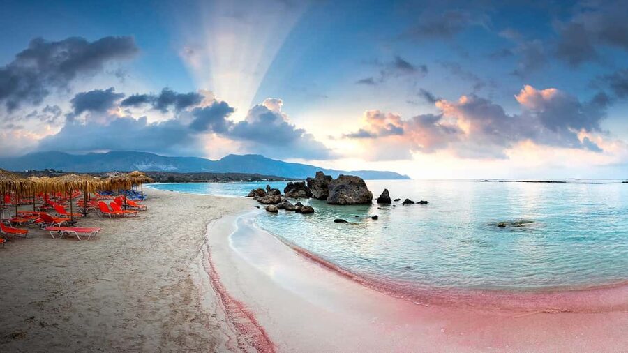 From KAVROS/GEORGIOUPOLIS : Elafonisi Island Pink Sand Beach - The walk to Elafonisi island, and why the rules are strict