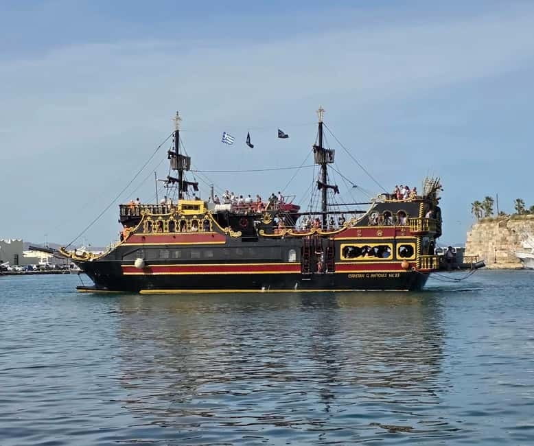 From Kos: 3-Island Boat Trip with BBQ & Water Slide - Pirate-Boat Fun From the Port of Kos