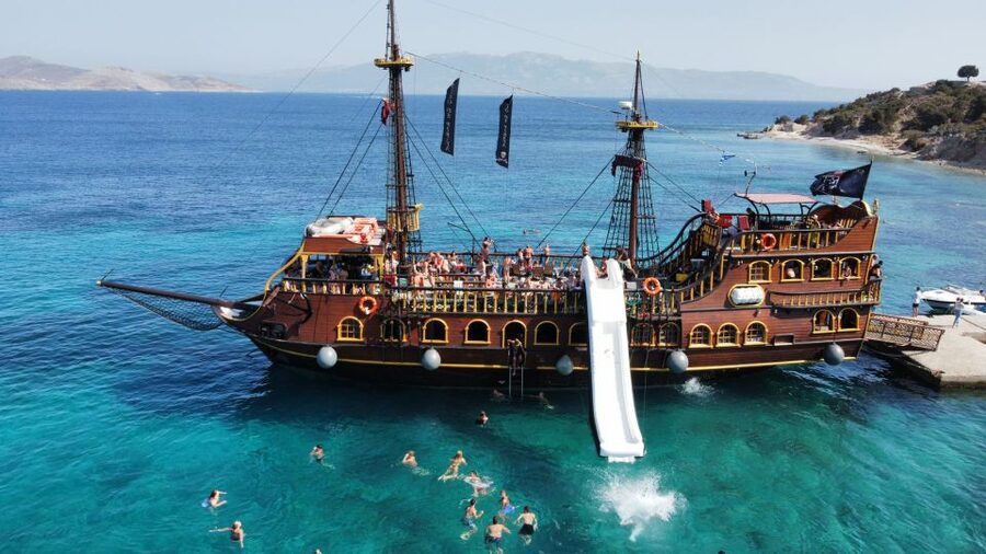 From Kos: 3-Island Pirate Cruise with Lunch and Waterslide - Plati Island Finale: Waterslide, Snorkeling, and the Best Splash Stops