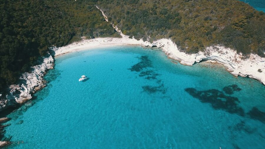 From Lefkimmi: Corfu, Kavos Party Booze Cruise - Stop 1: the early photo stop and the main swimming window