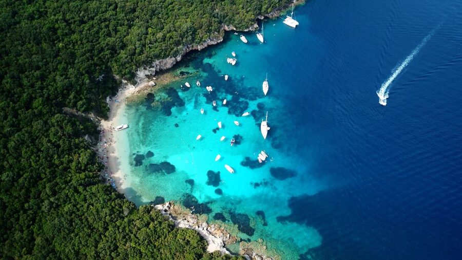 From Lefkimmi: Syvota, Blue Lagoon and Cave Sunset Cruise - Sunset cruise return, when the timing feels like a bonus